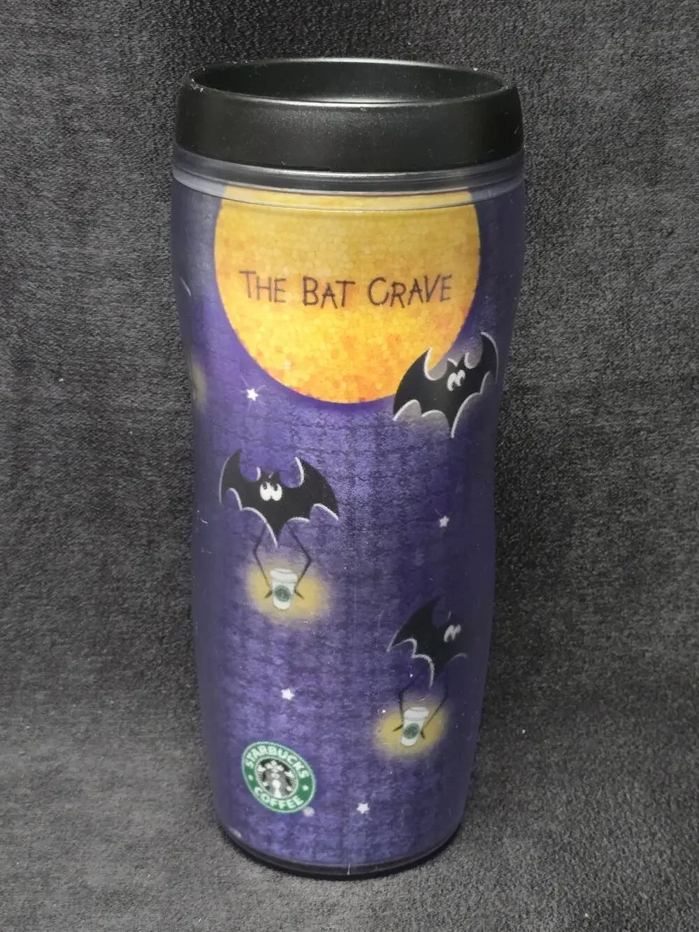 Vintage Starbucks Barista Halloween The Bat Crave Coffee Tumbler 16oz Travel Mug